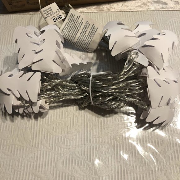 SET of 2 - IKEA KALLT string light garland, white leaf - Picture 5 of 8